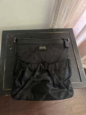 Burberry Black Smoke Check Juliet Nylon and Leather Crossbody Messenger Bag